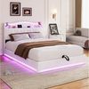 Simurq Polsterbett Jugendbett Hydraulisches Bett mit LED und Ladefunktion (1-tlg, Mit LED-Beleuchtung und Bettkasten), Hydraulisches Stauraumbett, ohne Matratze Bild 3