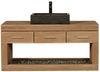 Badmöbel Set Boras Teak Massivholz - Breite vom Unterschrank: 120 cm - Breite vom Spiegel: ohne Spiegel - Anzahl der Hängeschränke: 3 Schränke - Handtuchhalter: ohne Handtuchhalter Bild 2