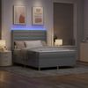 vidaXL Boxspringbett mit LED-Lichtleisten Hellgrau 140 x 190 cm Stoff 3343623 Bild 5