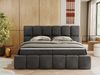 Boxspringbett mit dekorativem Kopfteil, Doppelbett mit zwei 7 Härtezonen Multipocket-Matratzen, Bettkästen, Polsterbett - NIRA - 160 x 200 cm - Dunkelgrau Velours - H4 Bild 4