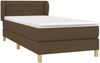 Einzelbett, Polsterbett mit Matratze Stoff Dunkelbraun 100x200 cm Bild 3