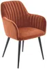 Vente-unique - ELEANA Stuhl SamtStoff Rot - B 59 cm x H 82 cm x L 58 cm Bild 4