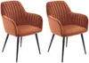 Vente-unique - ELEANA Stuhl SamtStoff Rot - B 59 cm x H 82 cm x L 58 cm Bild 2