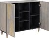 vidaXL Sideboard Grau und Gold 90 x 33 x 75 cm Massivholz Mango 4018800 Bild 2