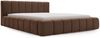 GRAINGOLD Orio Doppelbett 120x200, Polsterbett mit Kopfteil, Bettkasten, Velour-Stoff, Braun Bild 2