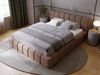 GRAINGOLD Orio Doppelbett 120x200, Polsterbett mit Kopfteil, Bettkasten, Velour-Stoff, Braun Bild 4