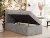 Boxspringbett TILIANO 90x200 Cord inkl. Bettkasten, Einzelbett 7-Zonen Multipocket-Matratze & Topper, Modernes Design mit hohem Kopfteil - Hellgrau Cordstoff - H3 - Topper Visco Bild 3