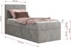 Boxspringbett TILIANO 90x200 Cord inkl. Bettkasten, Einzelbett 7-Zonen Multipocket-Matratze & Topper, Modernes Design mit hohem Kopfteil - Hellgrau Cordstoff - H3 - Topper Visco Bild 4