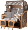 Strandkorb Komplettset - bene living - Ammersee Grande XL Teak - PE grau - Modell 513 - inkl. Liftersystem Bild 2