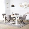 6 Stühle Esszimmer Küchenstühle Leinen Grau Drehstühle Esszimmerstühle Drehbar Esszimmerstuhl mit Armlehne Dreh Sessel Modern Polsterstuhl Bild 2