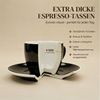 MUVELL Espressotasse Espressotassen Set 6 Tassen & Untertassen 0,8 cm dickwandig, 6-tlg, Keramik, 60 ml schwarz mit weißen Rand und Innenfläche Bild 3