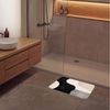 OnlyWow Badematte Abstrakt - Japandi - Beige - Modern, Höhe 10 mm, Polyester, Rechteckig, Badezimmerteppich, Badteppich, Rutschfest, Badvorleger, Waschbar Bild 4