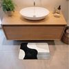 OnlyWow Badematte Abstrakt - Japandi - Beige - Modern, Höhe 10 mm, Polyester, Rechteckig, Badezimmerteppich, Badteppich, Rutschfest, Badvorleger, Waschbar Bild 2
