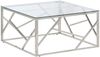 vidaXL Couchtisch Silbern Edelstahl und Hartglas 349945 Bild 2