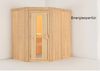 Karibu Sauna Carin + 9kW Saunaofen mit ext. Steuerung Easy Klarglas Ganzglastür Bild 4