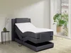 Vente-unique - CASTEL Bett Stoff Grau - B 123 cm x H 125 cm x L 218 cm Bild 1