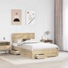 vidaXL Bettrahmen mit Kopfteil Sonoma-Eiche 135 x 190 cm Holzwerkstoff 3412384 Bild 3