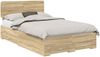 vidaXL Bettrahmen mit Kopfteil Sonoma-Eiche 135 x 190 cm Holzwerkstoff 3412384 Bild 2