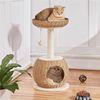 Yaheetech Kratzbaum 75 cm (H), mit Katzenkorb & Liegemulde & Hängender Plüschball Bild 2