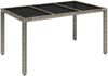 vidaXL 5-tlg. Garten-Essgruppe mit Kissen Grau Poly Rattan 3212215 Bild 3