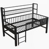 Kinderbett 90*200cm, Niedriges Hochbett mit Metallrahmen und Ablagefächern, geeignet für Kinder und Jugendliche. Schwarz. Bild 5