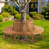 Baumbank SUTOR - Holz Teak 200x200x89.5 cm | Kreisrunde Sitzbank Mit Lehne Baumbank Gartenbank Für Baum Bild 3