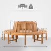 Baumbank SUTOR - Holz Teak 200x200x89.5 cm | Kreisrunde Sitzbank Mit Lehne Baumbank Gartenbank Für Baum Bild 2