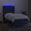 vidaXL Boxspringbett mit Matratze & LED Blau 80x200 cm Stoff 3138995 Bild 3