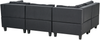 Beliani 'Unstad' Sofa, Schwarz, Stoff, 72 x 152 x 228 cm, ohne Ottomane, Rechts Bild 5