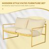 Grand patio Gartenmöbel Set 4 Sitzer mit Kissen & Tisch, Rope Lounge Set, Metall Bild 4
