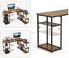 Mondeer Eckschreibtisch Computertisch, mit 360 Grad Drehbarem S-Regal, 2 Höhenverstellbare Regale, L-förmig Bild 3
