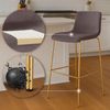Barhocker TENAR - Samt Braun 43x48x100 cm Gold | Barstuhl Mit Lehne Tresenhocker Tresenstuhl Kneipenhocker Kneipenstuhl Bild 3