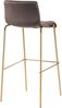 Barhocker TENAR - Samt Braun 43x48x100 cm Gold | Barstuhl Mit Lehne Tresenhocker Tresenstuhl Kneipenhocker Kneipenstuhl Bild 5