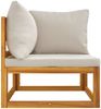 vidaXL Modular-Ecksofa mit Hellgrauen Kissen Massivholz Akazie 360012 Bild 4