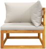 vidaXL Modular-Ecksofa mit Hellgrauen Kissen Massivholz Akazie 360012 Bild 5