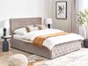 Bett mit Stauraum AMIENS 140 x 200 cm Samtstoff Taupe Bild 3