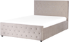 Bett mit Stauraum AMIENS 140 x 200 cm Samtstoff Taupe Bild 4