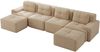 Boneless Sofas für Wohnzimmer,Modulares Sofa mit U-förmiger Chaiselongue 4-Sitzer Bequem Polstertes Tiefsitz 80% Corduroy-Cloud-Sofa Montagefreies Sofa Rutschfestes Design,Corduroy,Beige, Bild 5