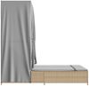 vidaXL Doppel-Sonnenliege mit Dach und Vorhängen Beige Poly Rattan 368102 Bild 5