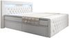 Boxspringbett Menzogna mit LED und Stauraum (2 Schubladen) 200x200 Weiß H2 (bis 70kg) Bild 1