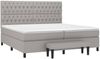 vidaXL Boxspringbett mit Matratze Hellgrau 200x200 cm Stoff, Härtegrad: H2 [3136861] Bild 3