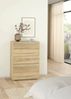 Dmora Kommode Arriba, Mehrzweckkommode, Schlafzimmerkommode, Schrank mit Schubladen, 77x40 h107 cm, Eiche Bild 2