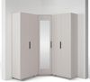 Eckschrank Napoli Version 9, Kleiderschrank mit Spiegel, Cashmere, 189 x 140 x 140 cm Bild 1