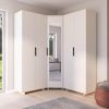 Eckschrank Napoli Version 9, Kleiderschrank mit Spiegel, Cashmere, 189 x 140 x 140 cm Bild 5