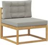 vidaXL Outdoor-Sofagarnitur mit Kissen 5 pcs Weiß und Hellgrau 3386115 Bild 3