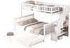 Merax 90 x 200 über 140 x 200 Etagenbett für Kinder und Jugendliche, Kinderbett, mit Rollbett und Treppe, weiß (Ohne Matratze) Bild 5