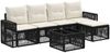 vidaXL Gartensofa-set 6 pcs Schwarz und Cremeweiß Poly-Rattan 3435112 Bild 2