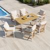 Modernes Outdoor-Set , Freizeit- und Besprechungsset für mehrere Personen , Eisengestell , Geflochtene Armlehnen , Inklusive Sitzkissen Bild 2