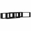 vidaXL Wandregale mit Regal 4 pcs Schwarz Eichen-Optik 80 x 15 x 26 cm 862644 Bild 2