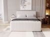 GRAINGOLD Osteno Boxspringbett 180x200, Doppelbett mit zwei Bettkästen, Kopfteil, Velour-Stoff, Creme Bild 3